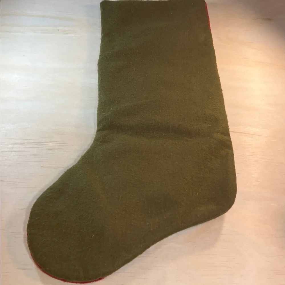 Angel Christmas Stocking with Red and Green Design Large